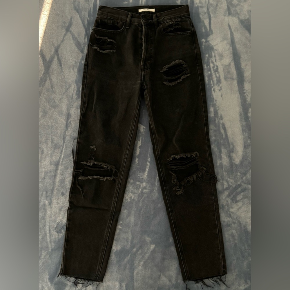 PacSun Women’s Black Straight Leg Ripped Jeans, US Size 24